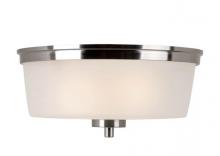 Trans Globe 70335 BN - 2LT-FLUSHMOUNT-BRUSHED NICKEL-